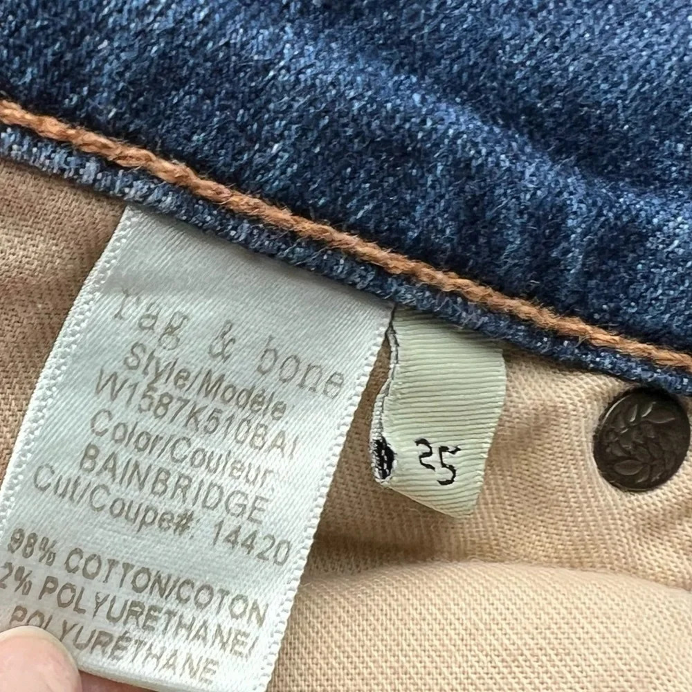 Rag & Bone 10” Dre Boyfriend Jeans Bainbridge Denim Women’s Casual 25 - Picture 9 of 12